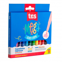 Hidrocor Ponta Grossa Mega Hidro Color - 12 Cores - Tris na Amazon