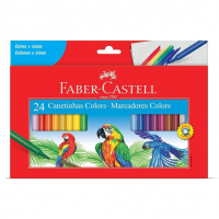 Hidrográfica Com 24 Cores Estojo Cartão, Faber-Castell, 15.0124CZF, Multicor na Amazon