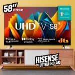 Hisense Smart TV UHD 4K DLED 58" Polegadas 58A6K com HDR10+ Dolby Vision Game Mode Controle por Voz Alexa Built-In AirPlay na Amazon