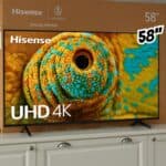 Hisense Smart TV UHD 4K DLED 58" Polegadas 58A6N com HDR10+ Dolby Vision Game Mode Controle por Voz Alexa Built-In AirPlay na Amazon
