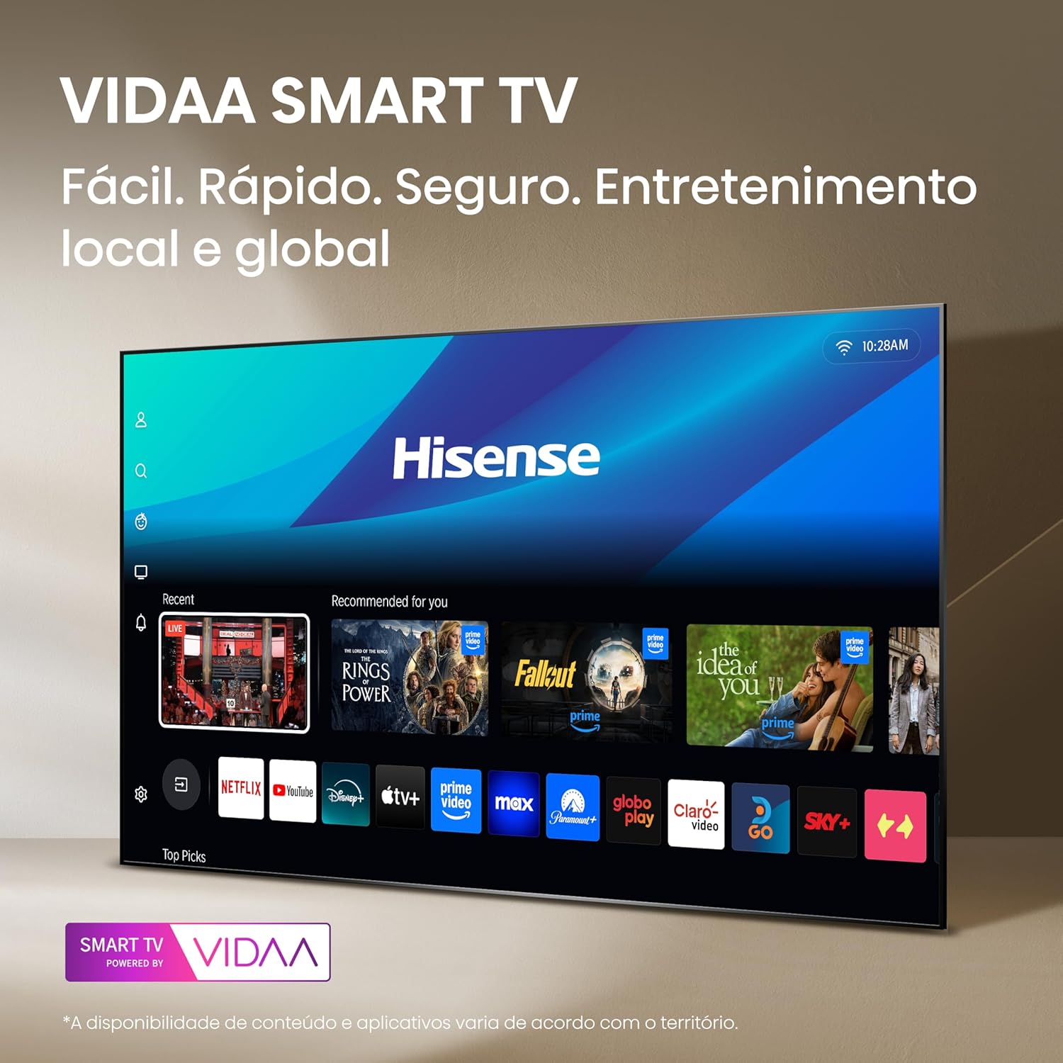 Hisense Smart TV UHD 4K DLED 58″ Polegadas 58A6NV com HDR10 Dolby Vision Game Mode Controle por Voz Alexa Built-In AirPlay na Amazon