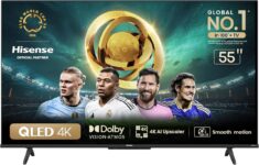 Hisense Smart TV UHD 4K QLED 55″ Polegadas 55Q6N Google TV com HDR10+, Dolby Atmos, Sports Mode, Game Mode Plus e Compatível com Alexa na Amazon