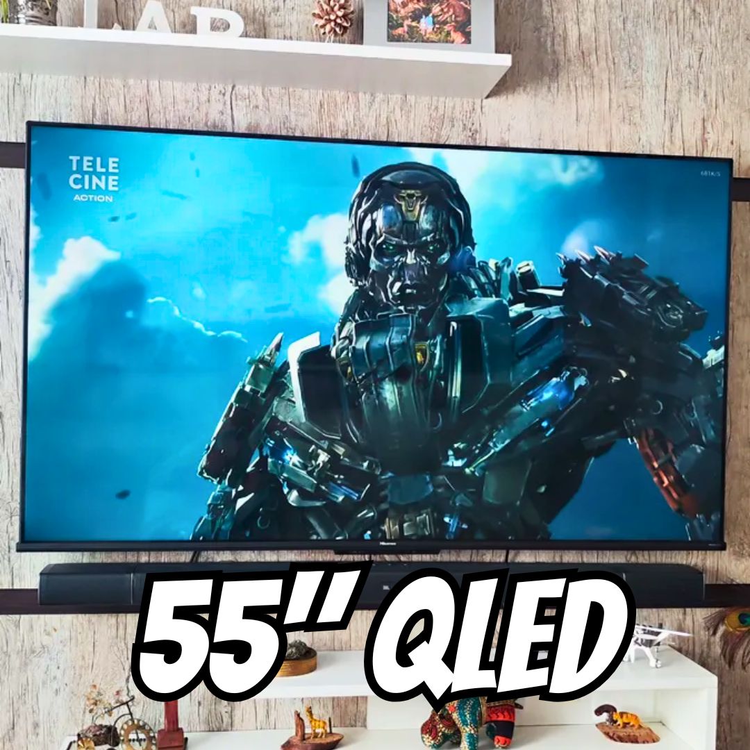Hisense Smart TV UHD 4K QLED 55″ Polegadas 55Q6N Google TV com HDR10+, Dolby Atmos, Sports Mode, Game Mode Plus e Compatível com Alexa na Amazon
