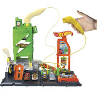 Hot Wheels City, Pista De Brinquedo Super Posto De Gasolina Com Carregadores Para Veículos Elétricos na Amazon