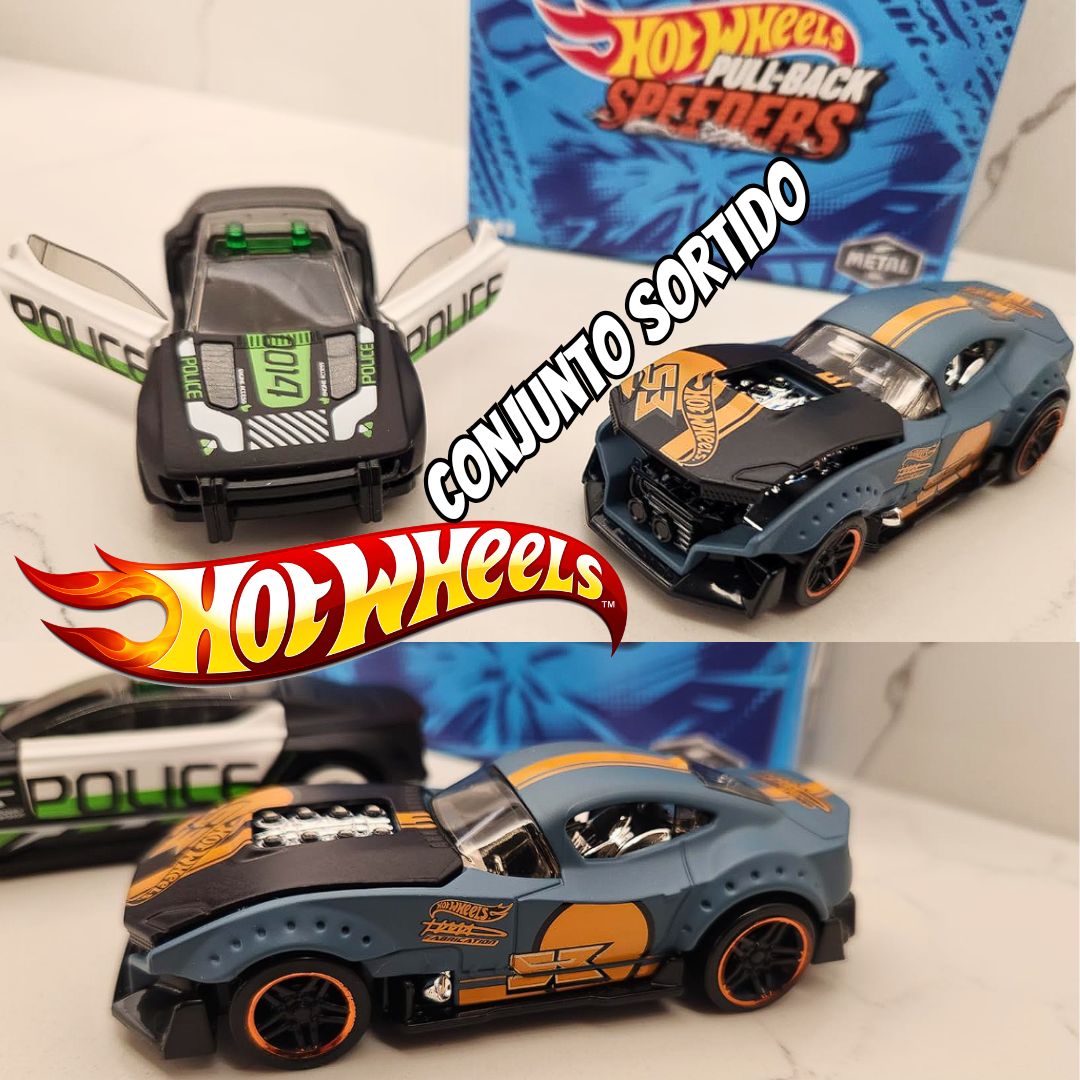 Hot Wheels, Pullback Speeders, Conjunto Sortido com 2 Carrinhos de Fricção de Escala 1:43, A partir de 3 Anos (Não é Possível Escolher o Modelo) na Amazon