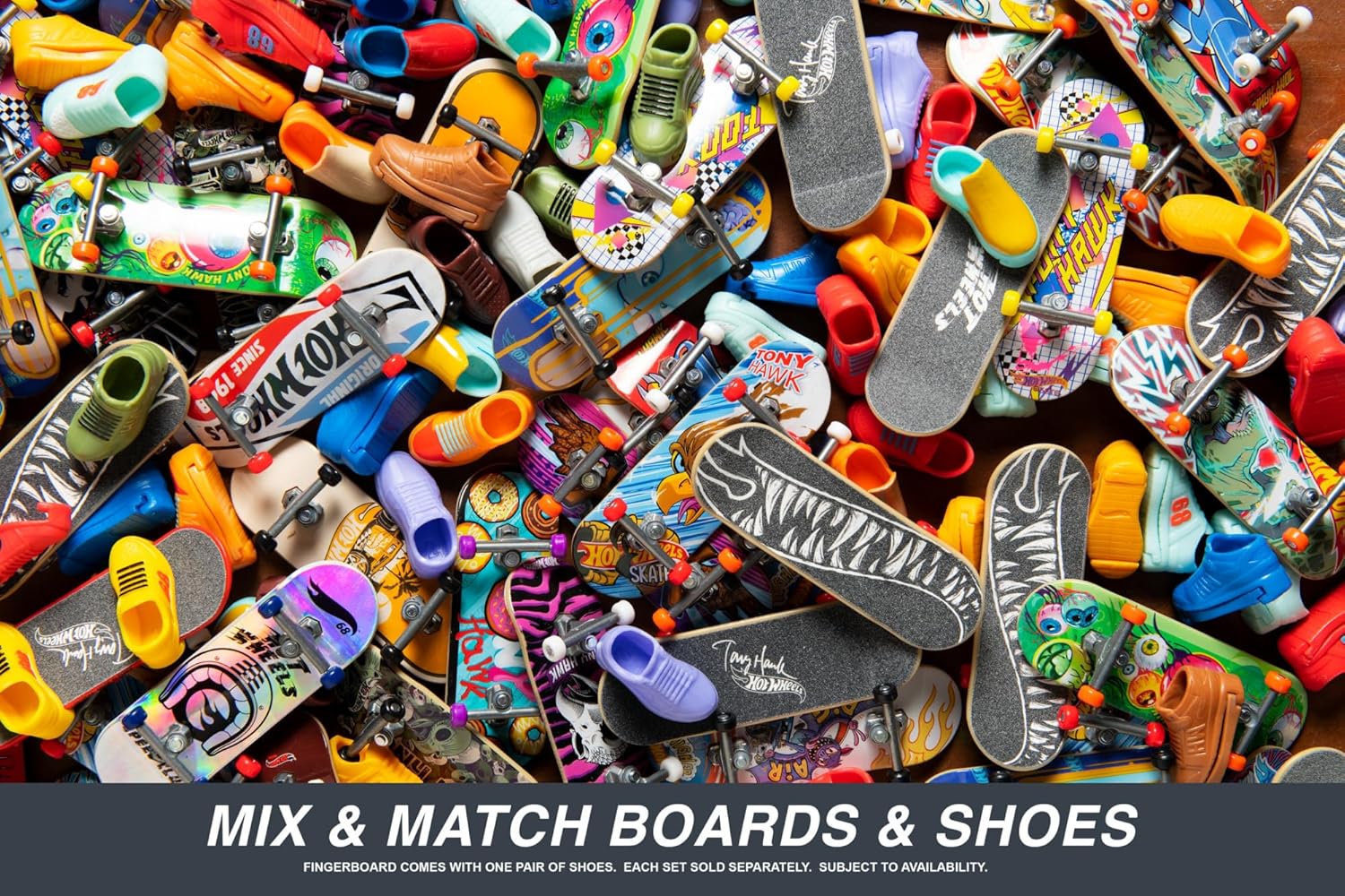 Hot Wheels Skate, Pacote de Skateboards com Tênis Sortido, Colaboração com Tony Hawk, A partir de 5 Anos na Amazon