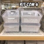 House Organizer Kit 4 Organizadores Geladeira Armário Cozinha 2,2 Litros Alimentos Vegetais na Amazon