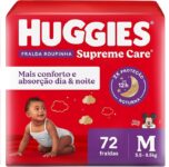 Huggies Fralda Roupinha Supreme Care M 72 Un na Amazon
