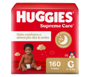 Huggies, Fralda Supreme Care, G, 160 fraldas na Amazon
