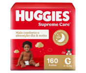 Huggies, Fralda Supreme Care, G, 160 fraldas na Amazon