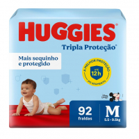 Huggies Fralda Tripla Proteção M 92 Un na Amazon
