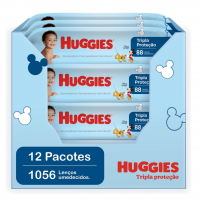 Huggies Lenços Umedecidos Higiene Diária Rendem 2x Mais 12 X 88 Un na Amazon