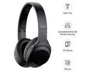 I2GO, Headphone Bass 300, Bluetooth, Microfone Integrado, Controle Multimídia Dobrável, Preto na Amazon