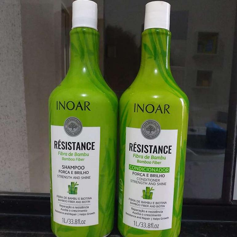 INOAR Kit Shampoo + Condicionador 1 litro Resistance Bambu na Amazon