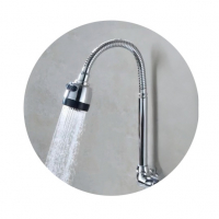 Inox Prata Torneira Com Chuveiro Com Rotação De 360° Cozinha Luxo Parede Promoção na Shopee