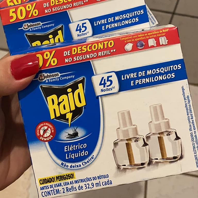 Inseticida Elétrico Líquido Refil Regular 2 Unidades, 32.9 ml Cada, Raid, 2 unidades, pacote de 2 na Amazon