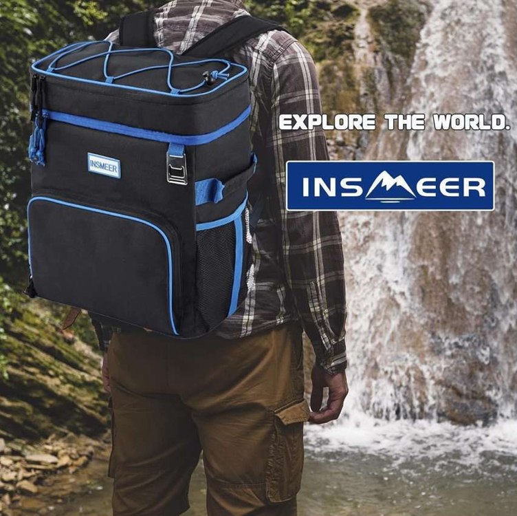 INSMEER Mochila térmica, refrigerador de praia isolado grande refrigerador de acampamento macio à prova de vazamento na Amazon
