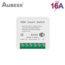 Interruptor Inteligente Aubess 16a Tuya Wifi Mini 2 Vias de Controle Módulo de Automação Residencial na Aliexpress