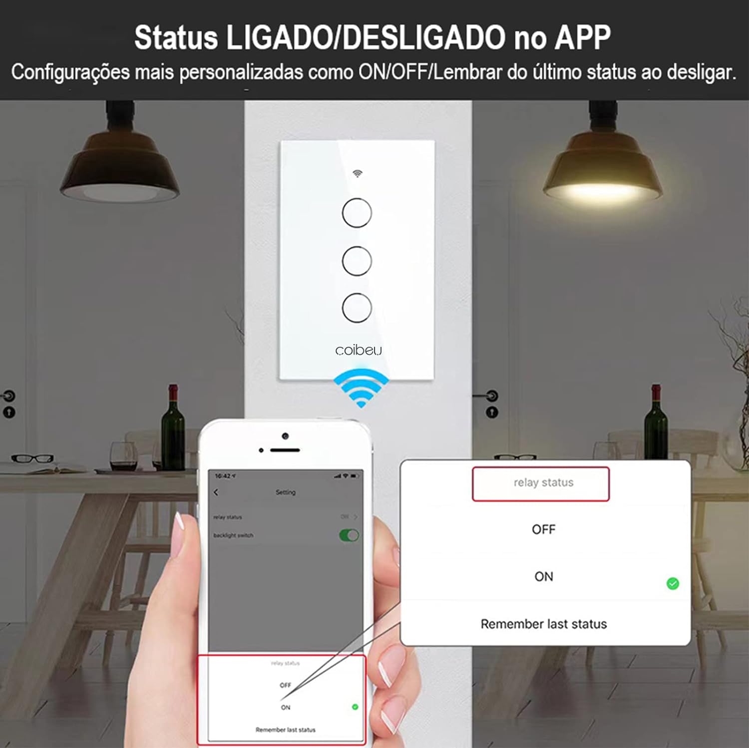 Interruptor Inteligente WiFi, Interruptor Smart Sem Fio Doméstico Multifuncional, Controle Remoto de Eletrodomésticos Por Celulares, Interruptor Cronometrado, Controle Por Voz, Compatível Com Alexa Google 3 botões(MB303 sem neutro) na Amazon