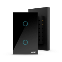 Interruptor Paralelo Inteligente 2 Way KaBuM! Smart 500, Preto, Controle Via Aplicativo, Dois Botões, Caixa Com 2 - KBSA011 na KaBuM!