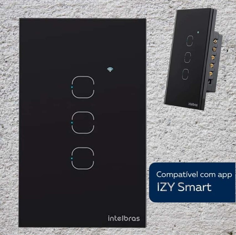 Interruptor Touch Inteligente Compatível Com Alexa Com 3 Teclas EWS 1003 Preto Intelbras na Amazon
