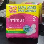 Intimus Absorvente Externo, Tripla Proteção Seca com Abas, 32 unidades na Amazon