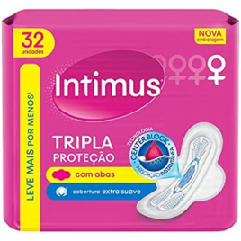 Intimus Absorvente Externo Tripla Proteção Suave com Abas 32 unidades na Amazon