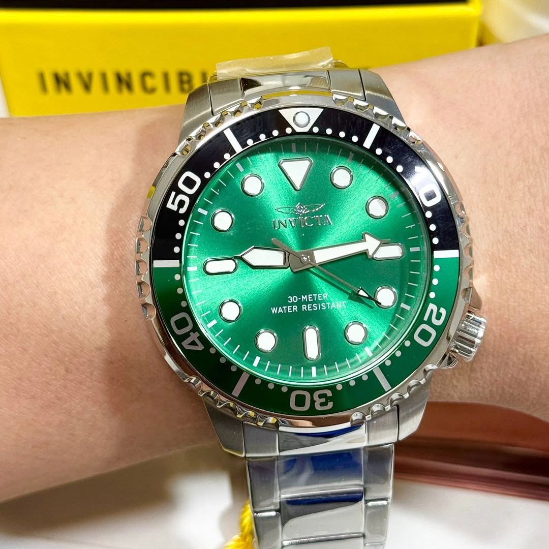 Invicta Pro Diver Masculino 48 mm Aço Inoxidável Mostrador Verde PC21J Quartzo na Amazon