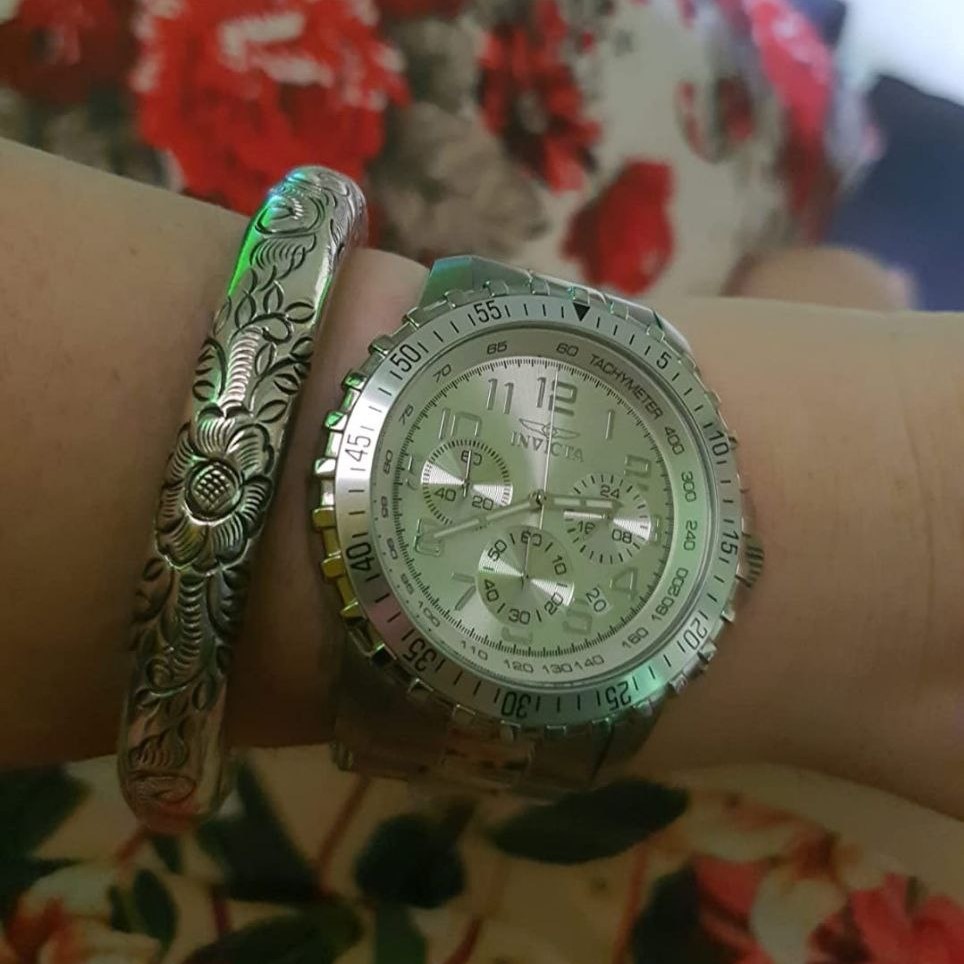 Invicta Relógio masculino Specialty, movimento a quartzo, pulseira de aço inoxidável, prata (modelo: 6620) na Amazon