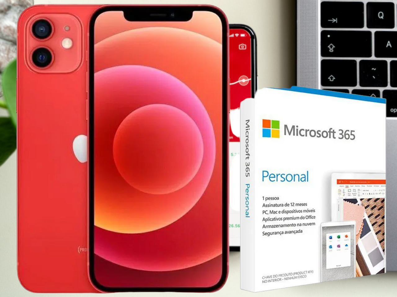iPhone 12 Apple 128GB – PRODUCT(RED) Tela 6,1” – iOS + Microsoft 365 Personal Office 365 apps 1TB na Magazine Luiza