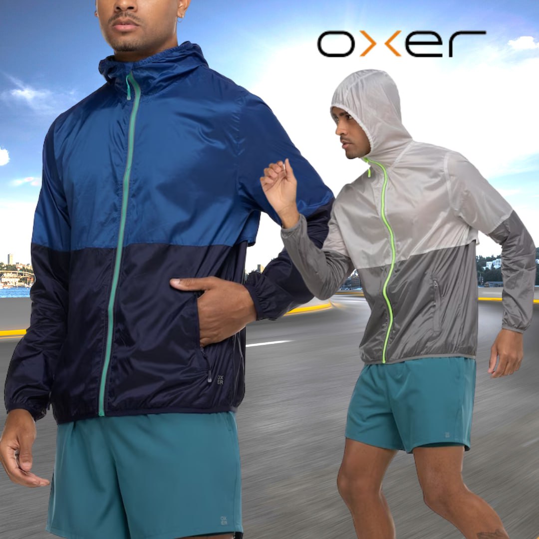 Jaqueta Corta-Vento Oxer Masculina com Capuz Running e Refletivos na Centauro