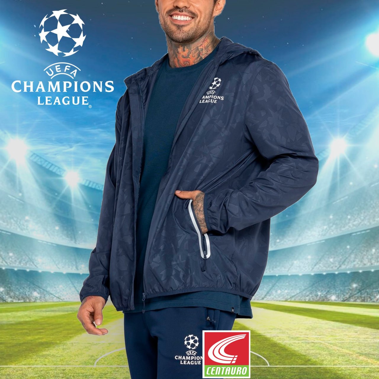 Jaqueta UEFA Champions League Masculina com Capuz Starball na Centauro