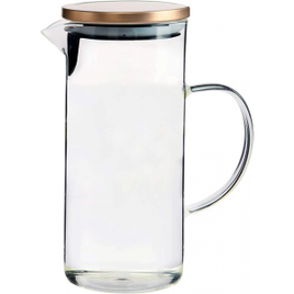 Jarra de Vidro Borossilicato Alça e Tampa Hermética Removível Silicone e Aço Inoxidável 1,3L - Mimo Style na Amazon