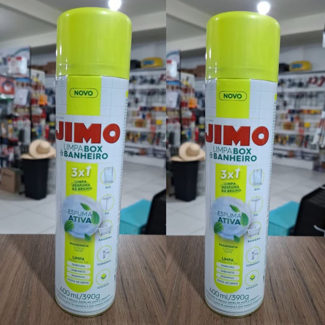 JIMO Limpa Box & Banheiro Limpa Perfuma Dá Brilho Espuma Ativa Aerossol 400ml na Amazon