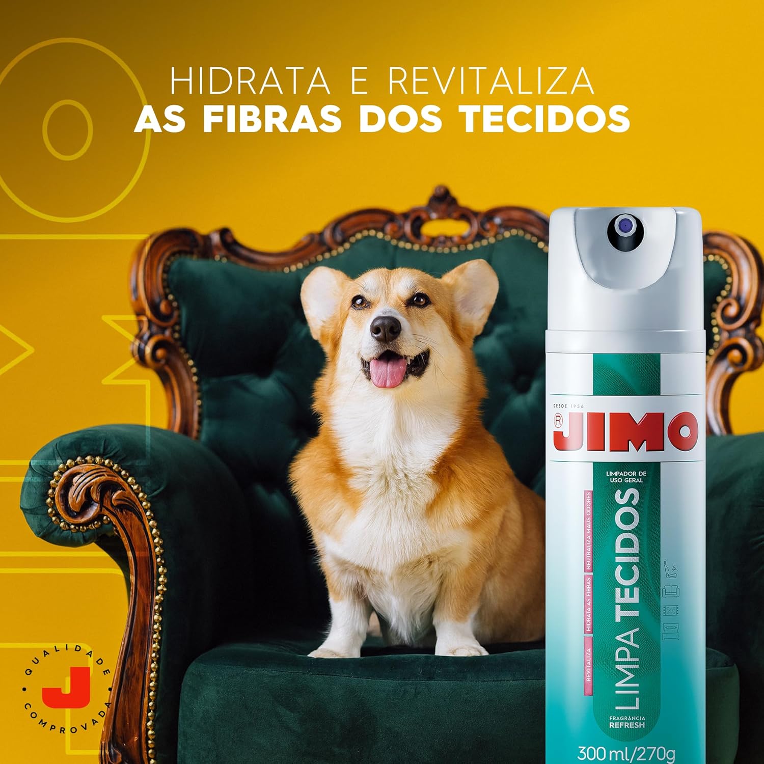 JIMO Limpa Tecido Sofá Tapete Forro Bancos Hidrata Perfuma Neutraliza Odores Aerossol 300ml na Amazon