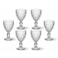 Jogo 6 Taças De Vidro Grande Diamond Bico Jaca 325ML Transparente Luxo na Amazon