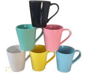 Jogo 6 Xícaras Caneca Tulipa Lisa Porcelana Colorida – Mundo Da Porcelana na Amazon