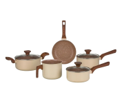 Jogo de 5 Panelas Alumínio Mimo Style Indução Pratic Cook Crema na Amazon