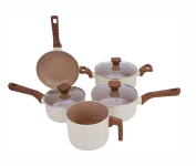 Jogo de 5 Panelas Mimo Style Alumínio Indução Pratic Cook Crema na Amazon