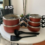 Jogo de Caçarolas 05 Peças Cereja com Tampa de Vidro + Utensílios na Amazon