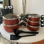 Jogo de Caçarolas 05 Peças Rosé com Tampa de Vidro e Utensílios na Amazon