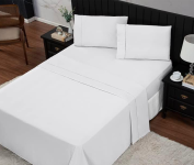Jogo de Cama King Percal 400 Fios Ponto Palito 04 Peças, Antiácaro, Anti-pilling com Toque Macio – Branco na Amazon