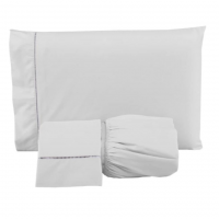 Jogo De Cama Lençol 400 Fios 3 Peças Ponto Palito Casa Dona (King, Branco) na Amazon