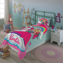 Jogo de Cama Solteiro Infanto juvenil Lepper Barbie em Algodão e Poliéster - 2 Peças na Casas Bahia