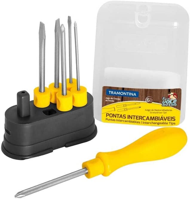 Jogo de Chaves de Fenda Tramontina com Pontas Intercambiáveis Conjunto de 6 Peças – 41110506 na Amazon