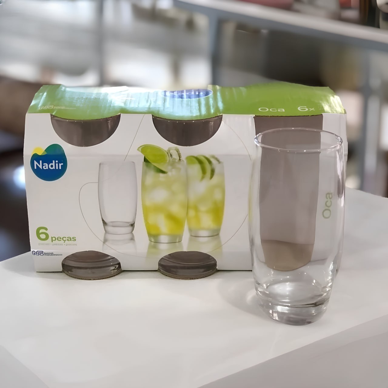 Jogo De Copo Oca Agua e Suco Vidro Nadir 400ml – Kit 6 Peças na Amazon
