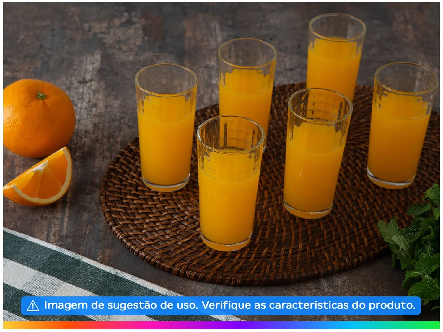 Jogo de Copos de Vidro 255ml 6 Peças Haus Concept Waffle na Amazon