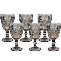 Jogo De Copos De Vidro Cinza 330ml 6 Peças - Haus Empire Diamond na Magazine Luiza