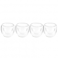 Jogo De Copos De Vidro De Café 80ml 4 Peças Nell Parede Dupla na Magazine Luiza