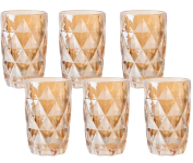 Jogo de Copos Diamond Diana Âmbar Golden Premium – 6 Unidades na Amazon